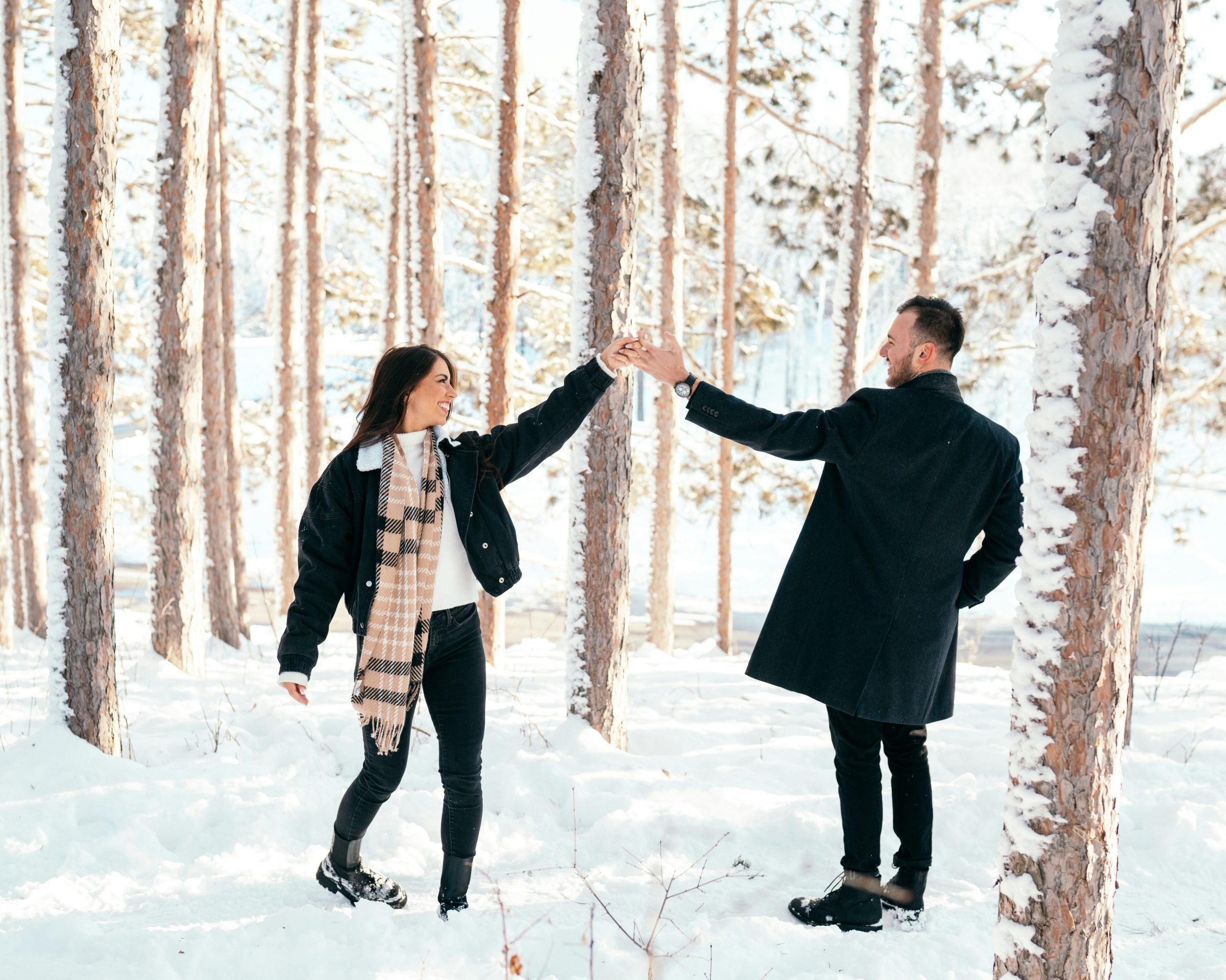 layered engagement photo outfits