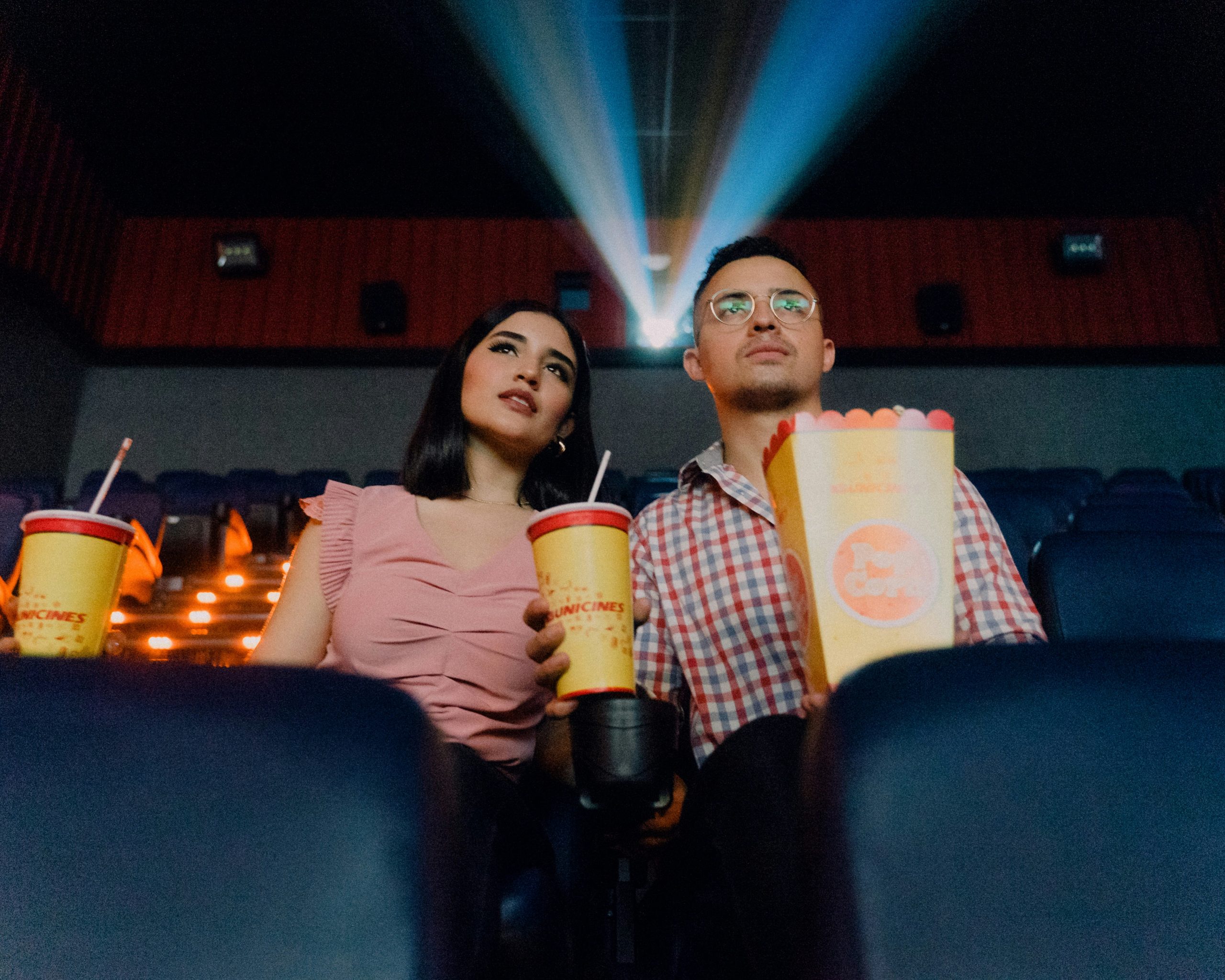 movie theater engagement photos