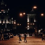 night time urban engagement photos