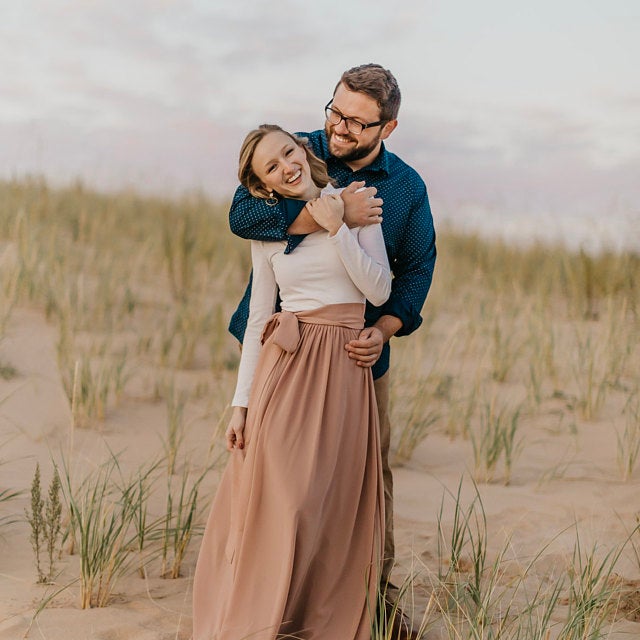 Romantic Tulle Skirt Engagement Couple engagement photo shoot outfit Ideas